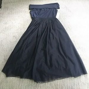 Hope & Harlow Navy Tea Length Dress